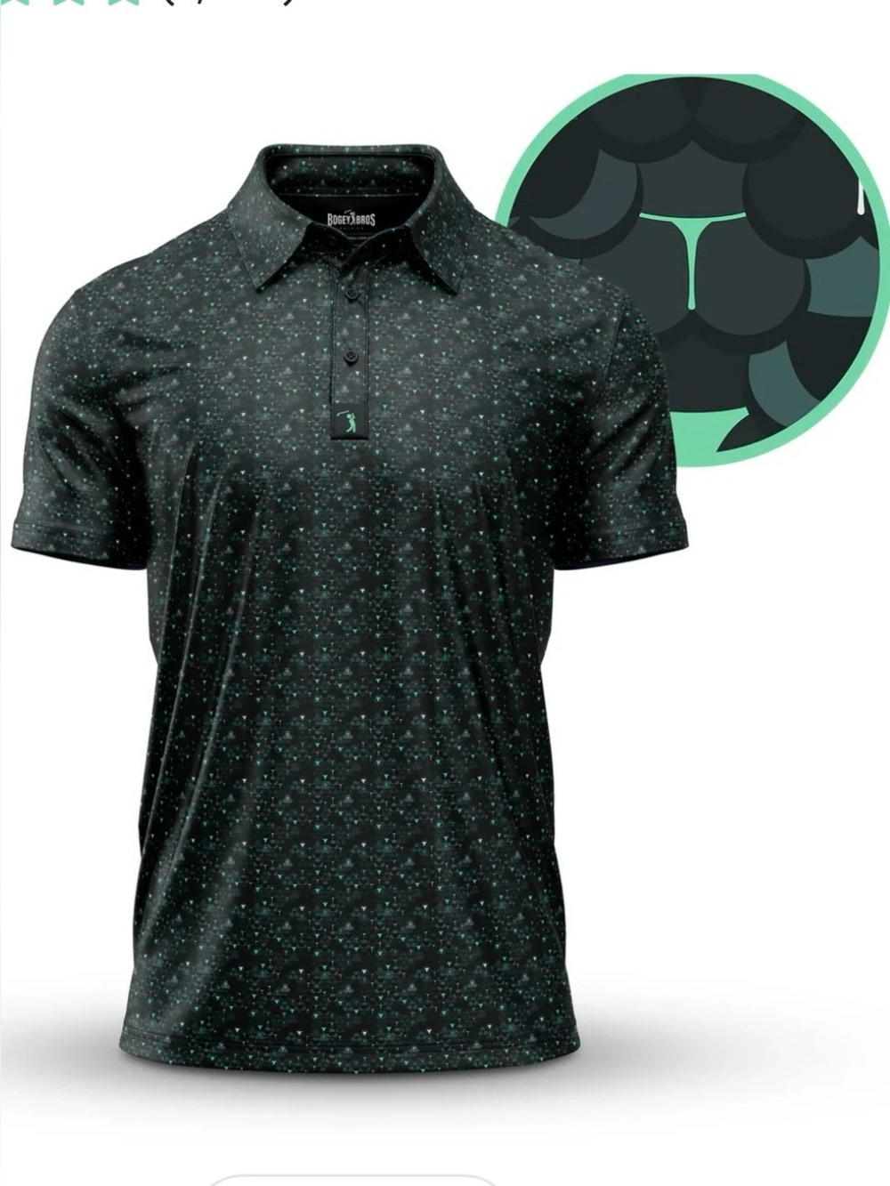 BOGEY BROS WHALE TAIL SNAKESKIN DARK GREEN BLACK GOLF POLO HIDDEN BUNS NEW SzXXL